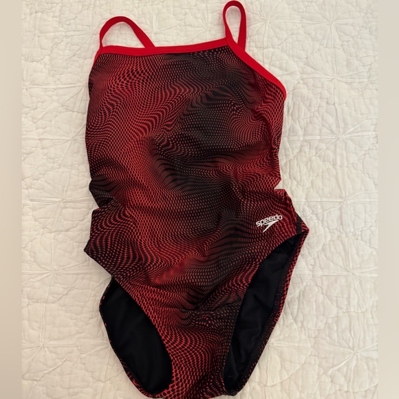 Speedo Other - NWOT Speedo Swim One-Piece Swimsuit Red Black Size 8/34